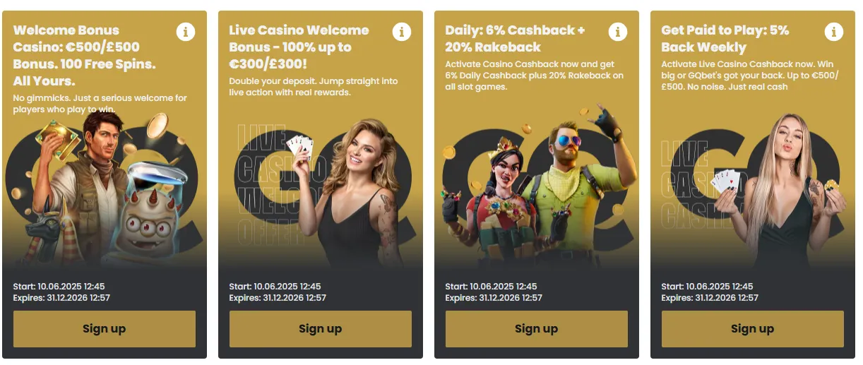 gqbet casino promotions